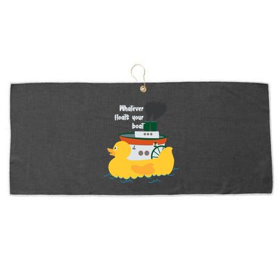 Whatever Floats Your Boat Funny Floaty Duck Large Microfiber Waffle Golf Towel