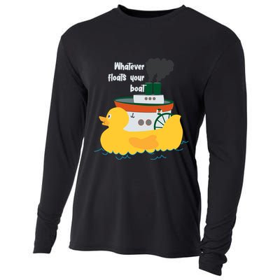 Whatever Floats Your Boat Funny Floaty Duck Cooling Performance Long Sleeve Crew