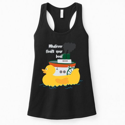 Whatever Floats Your Boat Funny Floaty Duck Womens Tank Top
