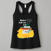 Whatever Floats Your Boat Funny Floaty Duck Womens Tank Top