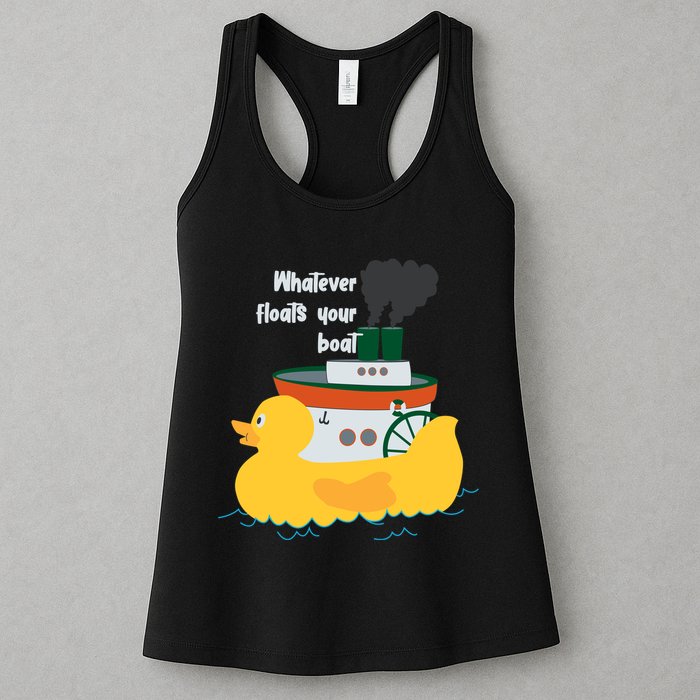 Whatever Floats Your Boat Funny Floaty Duck Womens Tank Top
