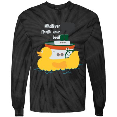 Whatever Floats Your Boat Funny Floaty Duck Tie-Dye Long Sleeve Shirt