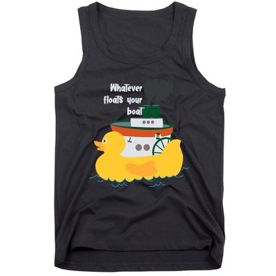 Whatever Floats Your Boat Funny Floaty Duck Tank Top