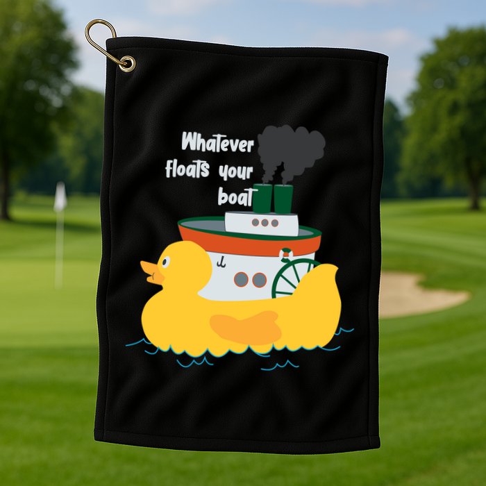 Whatever Floats Your Boat Funny Floaty Duck Golf Towel