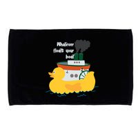 Whatever Floats Your Boat Funny Floaty Duck Microfiber Hand Towel
