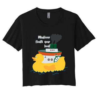 Whatever Floats Your Boat Funny Floaty Duck Crop Top