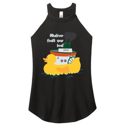 Whatever Floats Your Boat Funny Floaty Duck Women's Perfect Tri Rocker Tank