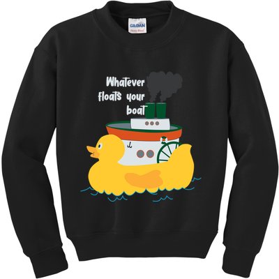 Whatever Floats Your Boat Funny Floaty Duck Kids Sweatshirt