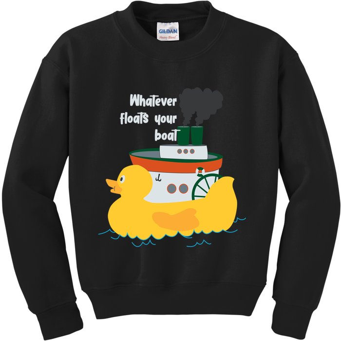 Whatever Floats Your Boat Funny Floaty Duck Kids Sweatshirt