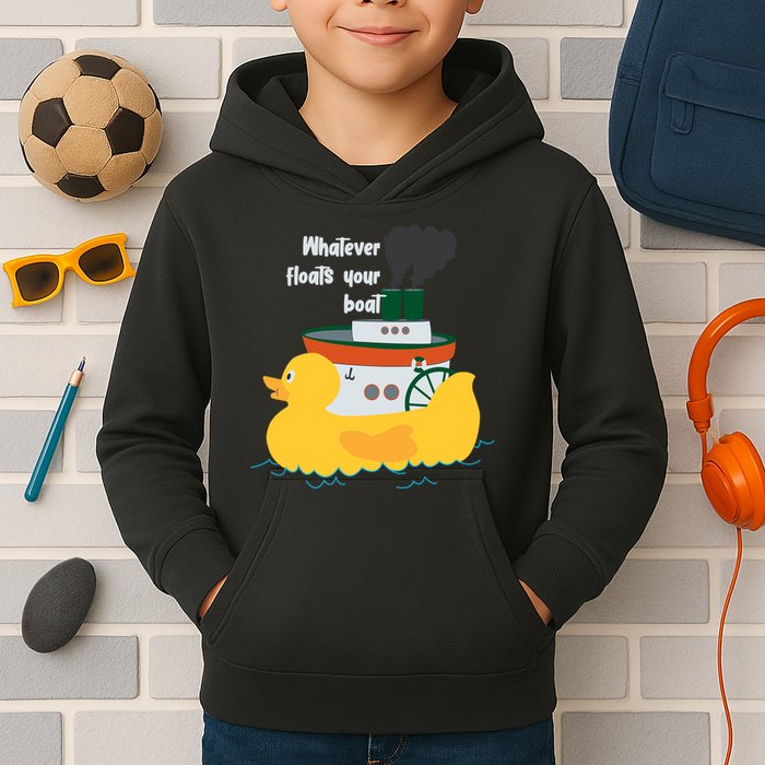 Whatever Floats Your Boat Funny Floaty Duck Kids Hoodie
