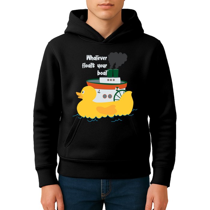 Whatever Floats Your Boat Funny Floaty Duck Kids Hoodie