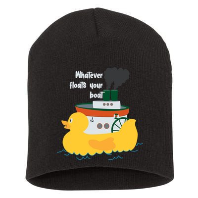 Whatever Floats Your Boat Funny Floaty Duck Short Acrylic Beanie