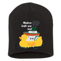 Whatever Floats Your Boat Funny Floaty Duck Short Acrylic Beanie