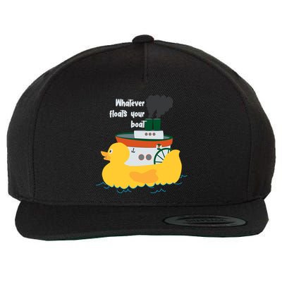 Whatever Floats Your Boat Funny Floaty Duck Wool Snapback Cap