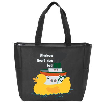 Whatever Floats Your Boat Funny Floaty Duck Zip Tote Bag