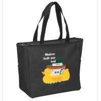 Whatever Floats Your Boat Funny Floaty Duck Zip Tote Bag