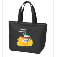 Whatever Floats Your Boat Funny Floaty Duck Zip Tote Bag