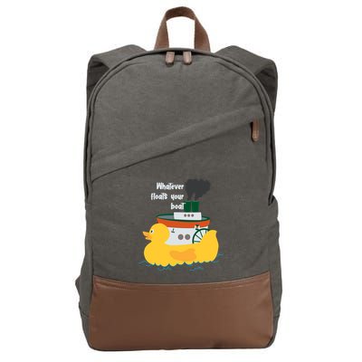Whatever Floats Your Boat Funny Floaty Duck Cotton Canvas Backpack