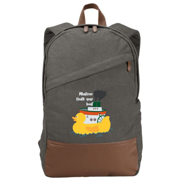 Whatever Floats Your Boat Funny Floaty Duck Cotton Canvas Backpack