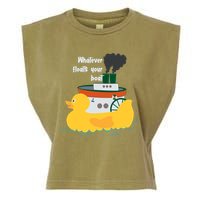 Whatever Floats Your Boat Funny Floaty Duck Garment-Dyed Women's Muscle Tee