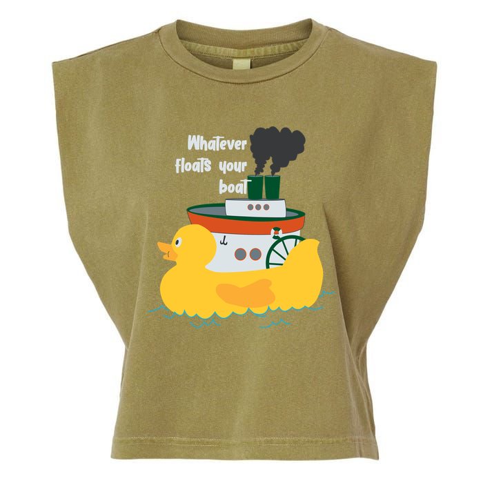 Whatever Floats Your Boat Funny Floaty Duck Garment-Dyed Women's Muscle Tee
