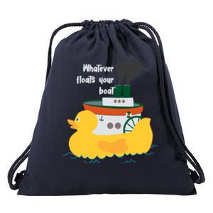 Whatever Floats Your Boat Funny Floaty Duck Drawstring Bag