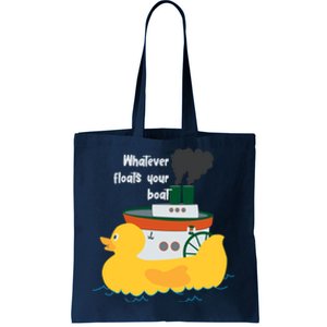 Whatever Floats Your Boat Funny Floaty Duck Tote Bag