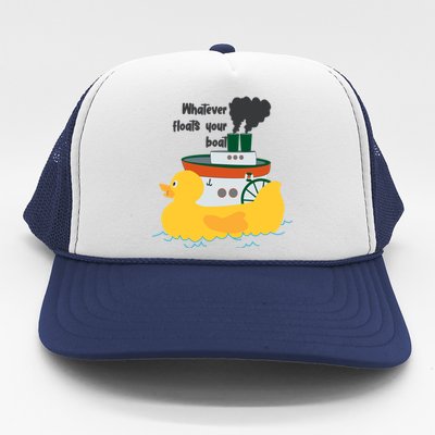 Whatever Floats Your Boat Funny Floaty Duck Trucker Hat