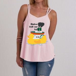 Whatever Floats Your Boat Funny Floaty Duck Women's Strappy Tank