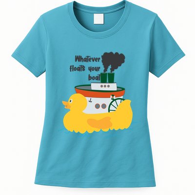 Whatever Floats Your Boat Funny Floaty Duck Womens T-Shirt