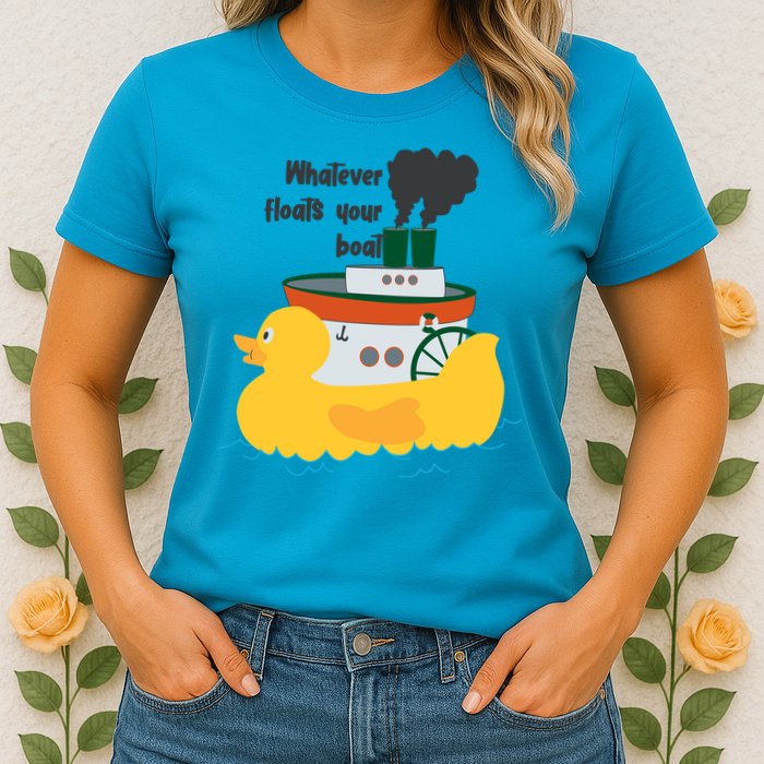 Whatever Floats Your Boat Funny Floaty Duck Womens T-Shirt