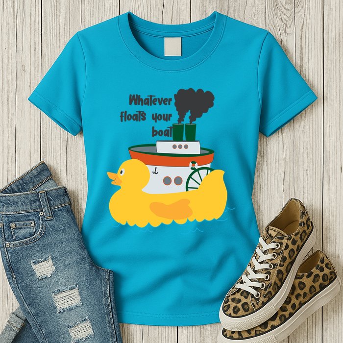 Whatever Floats Your Boat Funny Floaty Duck Womens T-Shirt
