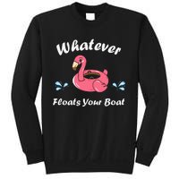 Whatever Floats Your Boat Funny Flamingo Sweatshirt