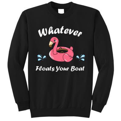 Whatever Floats Your Boat Funny Flamingo Sweatshirt