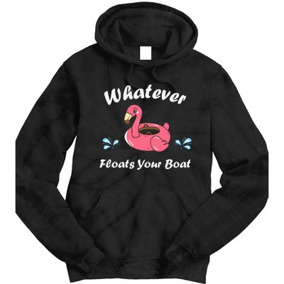 Whatever Floats Your Boat Funny Flamingo Tie Dye Hoodie