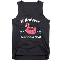 Whatever Floats Your Boat Funny Flamingo Tank Top