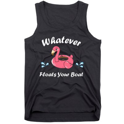 Whatever Floats Your Boat Funny Flamingo Tank Top