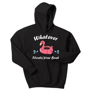 Whatever Floats Your Boat Funny Flamingo Kids Hoodie