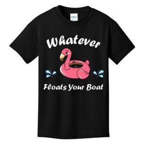 Whatever Floats Your Boat Funny Flamingo Kids T-Shirt