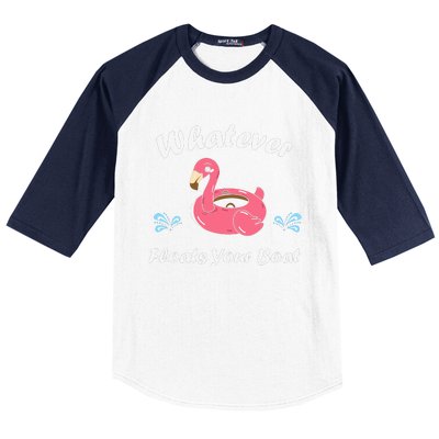 Whatever Floats Your Boat Funny Flamingo Baseball Sleeve Shirt