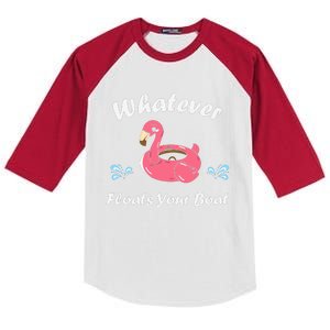 Whatever Floats Your Boat Funny Flamingo Kids Colorblock Raglan Jersey