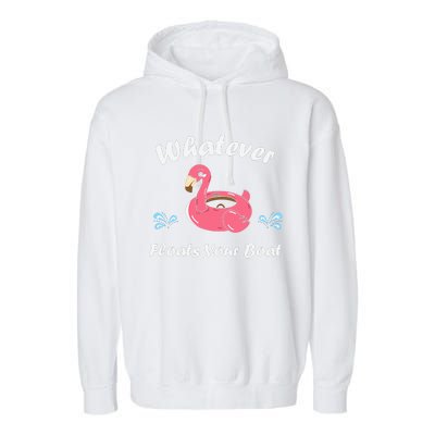 Whatever Floats Your Boat Funny Flamingo Garment-Dyed Fleece Hoodie