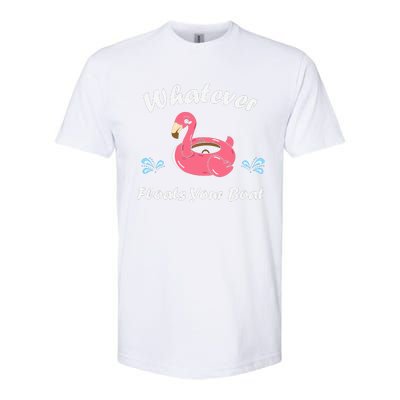 Whatever Floats Your Boat Funny Flamingo Softstyle CVC T-Shirt