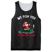 We Fish You A Merry Funny Christmas Fishing Fisherman Santa Mesh Reversible Basketball Jersey Tank