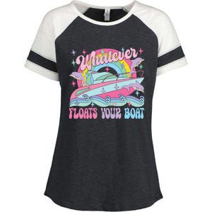 Whatever Floats Your Boat Enza Ladies Jersey Colorblock Tee