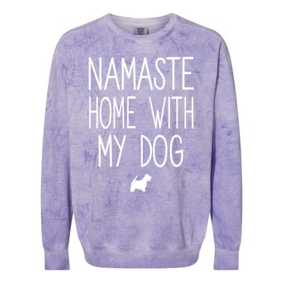 Westie Funny Yoga Namaste Home With My Dog Meaningful Gift Colorblast Crewneck Sweatshirt