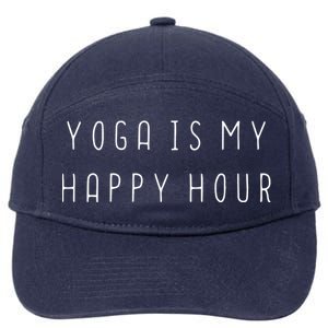 Womens Funny Yoga Lover Peace Gift Yoga Is My Happy Hour VNeck 7-Panel Snapback Hat