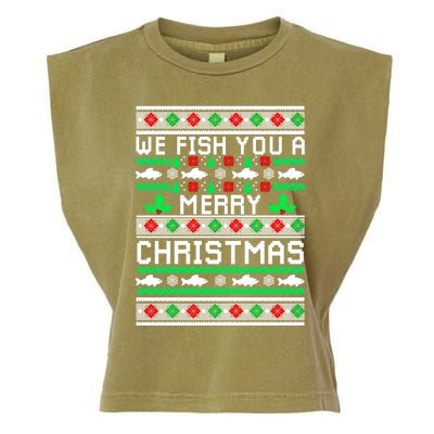 We Fish You A Merry Christmas Fishers Ugly Xmas Sweater Great Gift Garment-Dyed Women's Muscle Tee