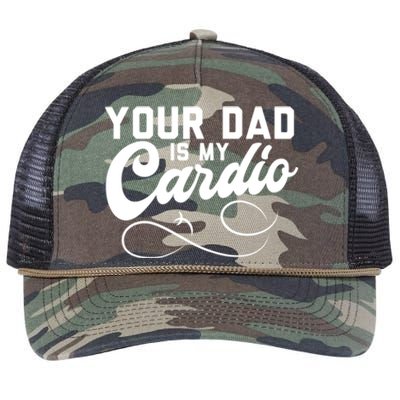 Womens Funny Your Dad Is My Cardio Retro Rope Trucker Hat Cap