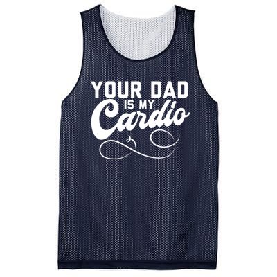 Womens Funny Your Dad Is My Cardio Mesh Reversible Basketball Jersey Tank